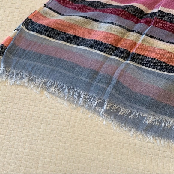 J Crew dusk colored striped thin knit scarf - Picture 7 of 8